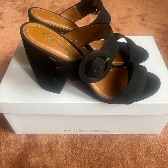 INTERVALLE Black Nubuck Sandal Size 37 - Picture 7 of 7